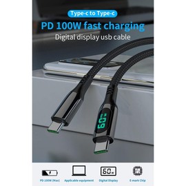 BoxWave Cable Compatible with Remarkable 2 - DirectSync PD Cable (3ft) - USB-C to USB-C (100W), Type C Braided 3ft Charge and Sync Cable for Remarkable 2 - Jet Black