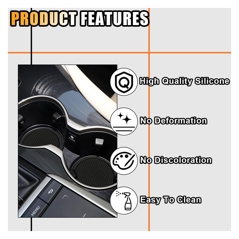 4PCS Car Cup Holder Coaster, 2.7 Inch Honeycomb Non-Slip Car