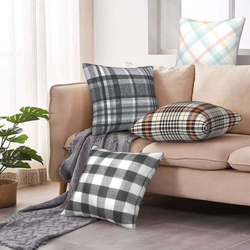 Mondiafy 2 Pack Throw Pillow Covers Soft Touch Plush 18x18