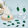 DICOSMETIC 120Pcs 12 Shapes Green Acrylic Mirror Rhinestones with Holes