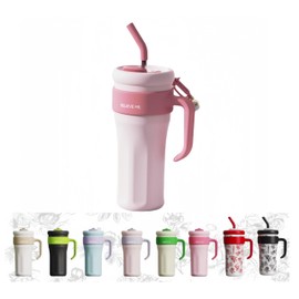 IRNATO 40Oz Mega Mug,Stainless Steel Tumbler with Handle and Straw,Cup Holder Friendly,Stainless Steel Water Bottle Extra Large Insulated Tumbler(Full of Flowers) (fense)