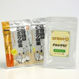 美容と健康セット（腸溶）烏骨鶏の卵と有機栽培ニンニクを使用したニンニク卵黄とヒアルロン酸のセット。