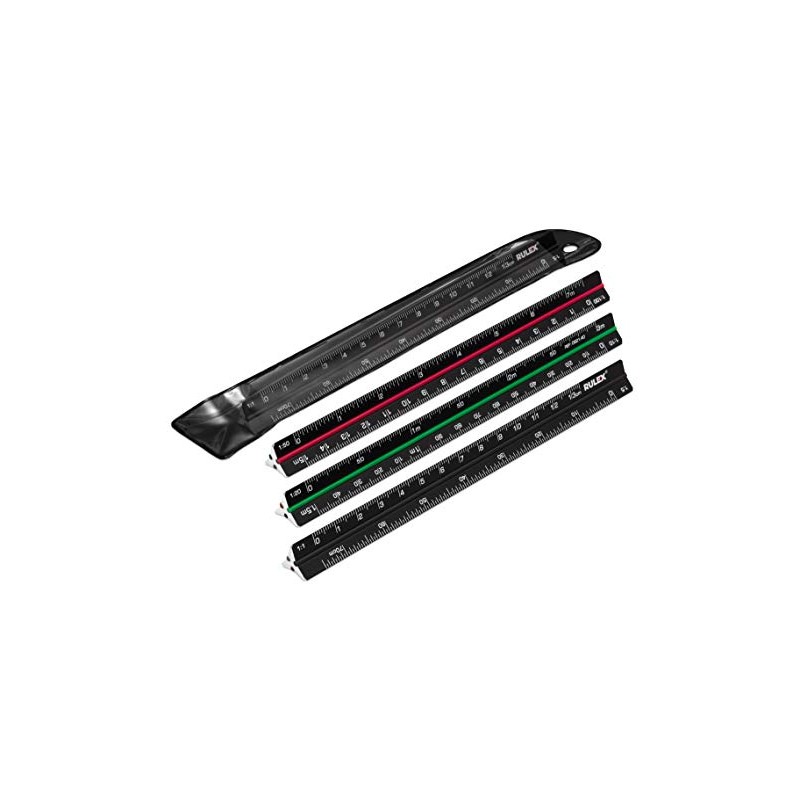 Rulex 150mm 15cm mini black metal triangular scale ruler with