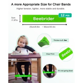 Bandas de silla para niños con pies inquietas, 12 bandas elásticas para el pie para necesidades sensoriales, bandas para el TDAH para sillas de aula, escritorios (verde)