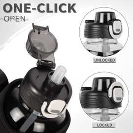 DEARRAY 48 oz Sports Glass Water Bottle with Straw & Neoprene Sleeve BPA free Large Glass Drinking Bottle for Gym, Travel, Smoothie