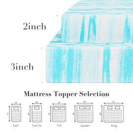 Elevon Mattress Topper Full, Cooling Gel Infused Memory Foam Bed Toppers for Full Size Bed, 3 Inch Thick Soft Mattress Pads for Sleeper Sofa, RV, Camper, CertiPUR-US Certified