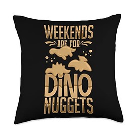 Dino Chicken Nugget Dinosaur Nugs Veggie Funny Throw Pillow