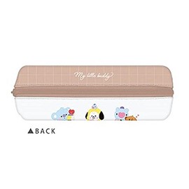 Kamio Japan BT21 2-Room Pen Case, Small Tinui, Line Up Line Friends, 037144, beige