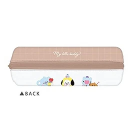 Kamio Japan BT21 2-Room Pen Case, Small Tinui, Line Up Line Friends, 037144, beige