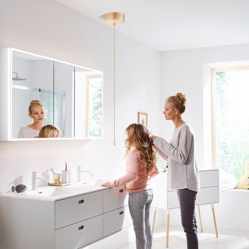 sdhiiolp Bathroom Pull Cord Chrome Light Switch, Pull Switch for