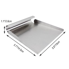 Proshopping Stainless Steel Scooper for Food, Large One-Piece Cast Square Food Scoop with Sides, 5.9 Inch Metal Ice Scooper, Cutting-board Scraper, Flour Utility Scoop with Multi-Purpose Use, Silver