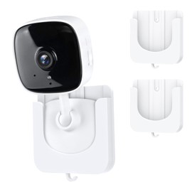 2Pack Self-Adhesive Wall Mount Holder Fits for Tapo Indoor Security Camera C100/C101/C110/C111/Kasa Smart Security Camera EC60/KC400/KC100/KC105, No Drill Wall Mount Bracket Fits TP Link Camera