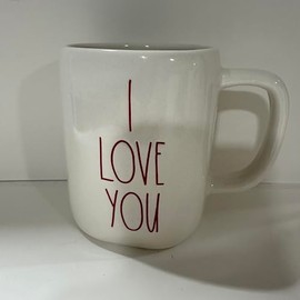 Rae Dunn LOVE YOU Mug Mug with RED HEART Topper - RED - Valentine's Day - Dishwasher and Microwave safe