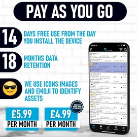 TruTrak Pro – FMB020 Low Profile GPS Tracker - Real Time Vehicle Tracker Device - Van, Motorhome, Tractor, Coach & Car Tracker - PAYG, 12-24V, Self-Install Including SIM & Data