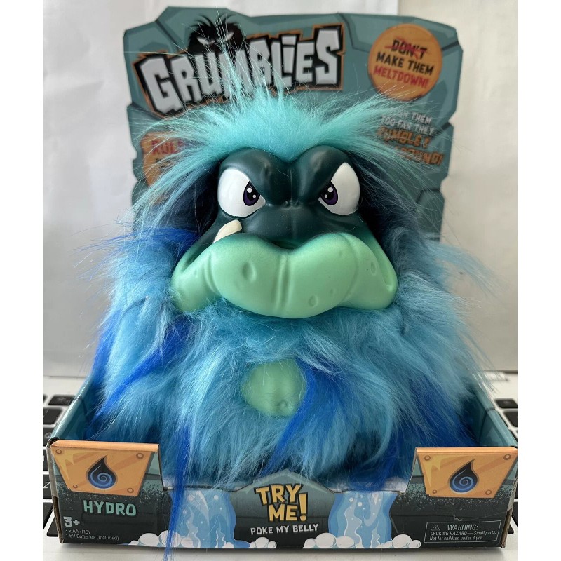 Pomsies Grumblies Hydro Plush Interactive Surfer Toy BLUE NEW