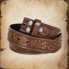 JASGOOD Western Leather Belt Strap for Men without Buckle Engraved