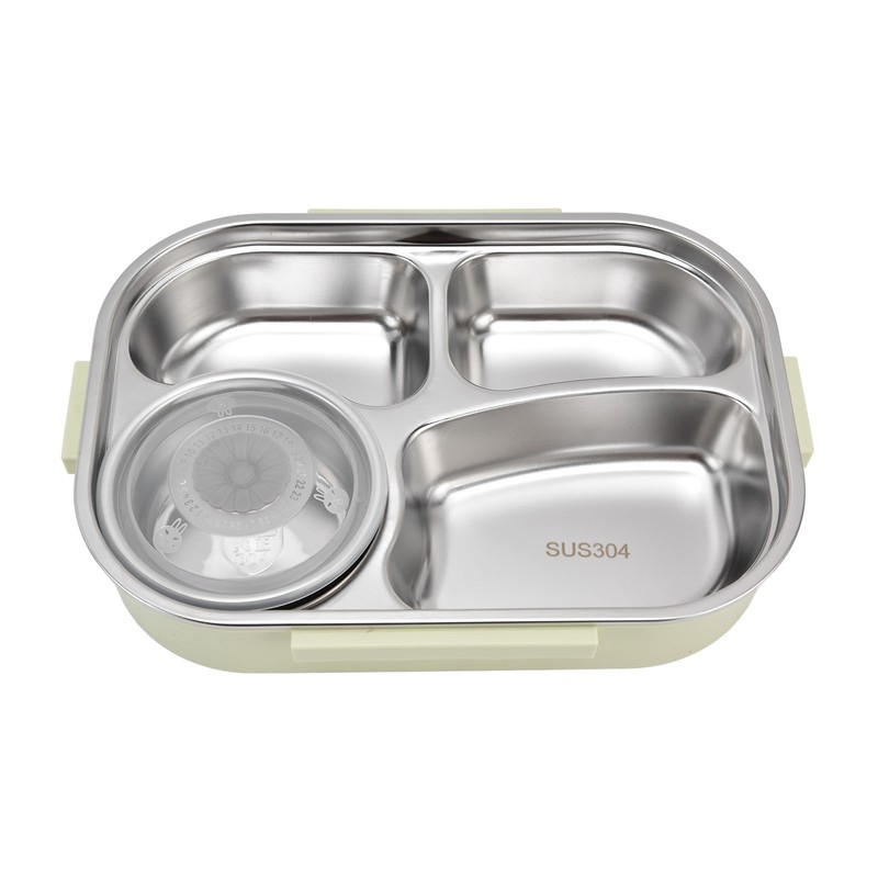 Portable Kids 304 Stainless Steel Lunch Box 1.3L Four Compartment