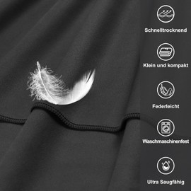 Pameil Fitness Towel, 120 x 50 cm, Compact & Quick-Drying Microfibre Towel, Sports Towel, Travel Towel, Beach Towel with Zip Pocket