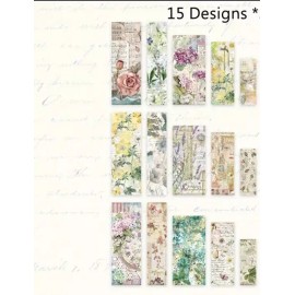 Unbranded 15pcs Botanical Gardens Opaque Washi Stickers- Scrapbooking/J