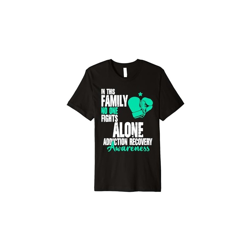 Addiction Recovery Awareness Month Gloves Teal Ribbon Premium T-Shirt