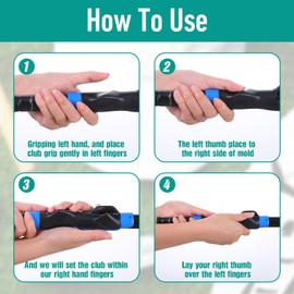 DOPENSPI Golf Grip Trainer, Right Handed Golf Swing Trainer to Help Train Correct Hand Position 6in Lightweight Grip Training Aid for Beginners Learn Correct Posture(Blue)