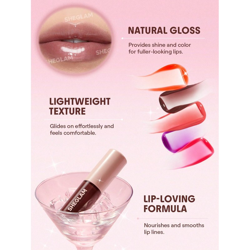 SHEGLAM Jelly Wow Tinted Lip Oil Plumping Lip Gloss Natural