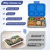 Pawtong Stainless Steel Lunch Box, 5-Compartment Bento Lunch Box for