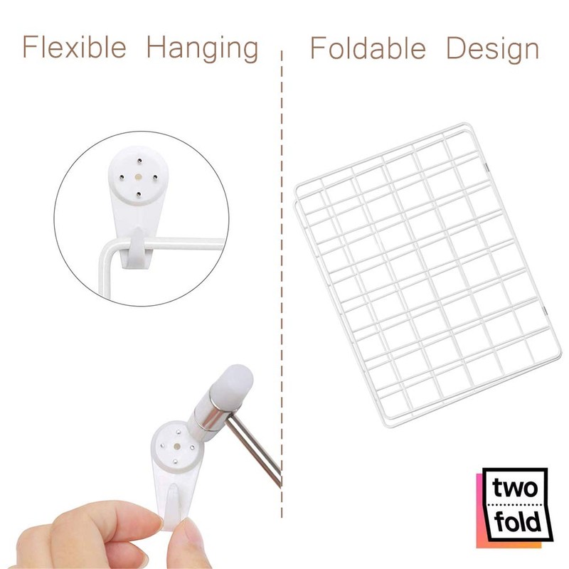 Kakivan Wire Wall Grid Panel for Photo Display, DIY White