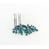 Faship Gorgeous Teal Rhinestone Crystal Floral Hair Comb