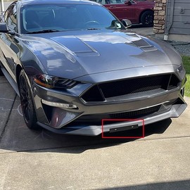 Bevinsee No-Drill Front Bumper License Plate Relocator Bracket Compatible with Ford Mustang Gen6 2015-2023