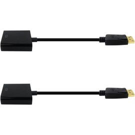 HaeKap 2pcs DisplayPort to VGA Adapter, Gold-Plated PC DisplayPort to Monitor VGA Input Devices for Laptop,Desktop,Computer,Projector,HDTV, up to 1920 x 1080 @ 60Hz (1080p Full HD)