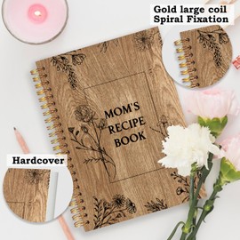 SNNDER Mom Gifts Notebook Journal, Floral Mom's Recipe Spiral Notebook, Recipe Book To Write In Your Own Recipes, Cooking Journal for Mother, 5.5x8.3 Inch