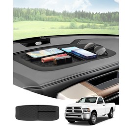 Karltys Ram Dash Mat for 2011-2018 Dodge Ram 1500 2500 3500, Upgraded Silicone Dashboard Mat Liner for Ram 1500 Accessories, Multifunctional Anti Dust Dash Pad for Phones, Keys and More (Black)