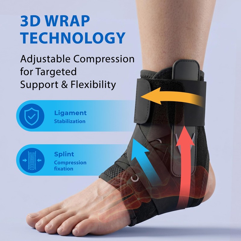Ankle Brace for Men & Women, Adjustable Lace-Up Ankle Support