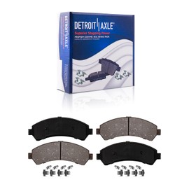 Detroit Axle - Front Brake Pads for Chevy S10 Blazer GMC Jimmy Sonoma Bravada Hombre Ceramic Brake Pads with Hardware Set Replacement