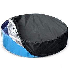 XNSHUN Cover for Dog Pool, Round Pool Protective Cover, Swimming Pool Cover, Foldable UV-Resistant Pool Cover, Whirlpool Cover, Children's Pool Cover for Family Pools, Black, 80 cm x 30 cm