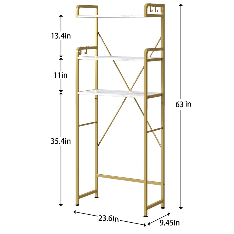 Over The Toilet Storage Rack with 3-Tier Shelves, Space Saver