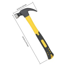 KEILEOHO 2PCS 8oz Claw Hammer, 27.5cm Steel Curved Claw Hammer, 0.25kg Straight Claw Hammer for Indoor Outdoor Using