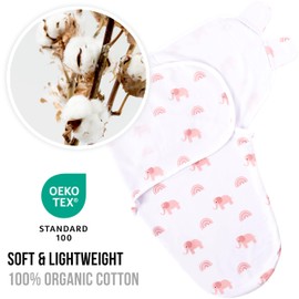 Mama Cheetah Baby Swaddling Bag, Organic Swaddling Blanket, Swaddling Bag for Newborns, Sling Wrap, Adjustable, Easy Swaddling, for Boys and Girls from 0 to 3 Months