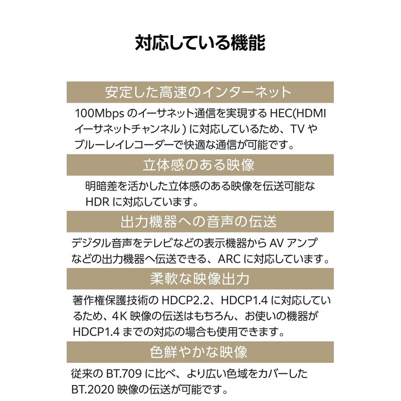 エレコム HDMI ケーブル 1m <Ver2.0> プレミアム 4K2K(60Hz) 【Premium HDMI(R) Cable規格認証済み】