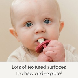 Soothipop Silicone Pacifier Teething Toys for Babies 0-6 Months 12, 18 Months - Pacifier Shaped Baby Teether, Soft Teething Pacifiers for Babies Baby Teething Relief Round (Beige)