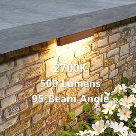 Taoesy 12 Pack 7 Inch Retaining Wall Lights, 5W 2700K Soft White LED Hardscape Lighting, 12V AC/DC Low Voltage Step Light, IP65 Waterproof Outdoor Landscape Lighting for Patio Walls Stairs, ETL