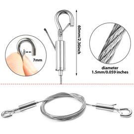 Heavy Duty Adjustable Picture Hanging Wire – 2m x 1.5mm Stainless Steel Rope for Hanging Picture Frames, Mirrors, Wall Art, and Flowerpots – Supports Up to 44lb/20kg – DIY Wall Hanging Solution