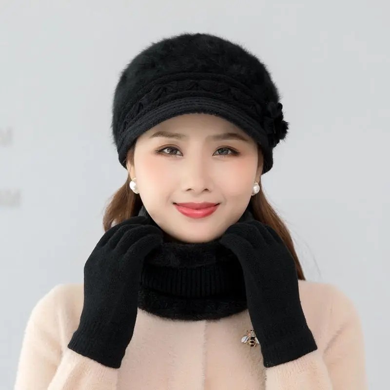 Toolzia 3-Piece Knitted Winter Beanie, Gloves & Scarf Set