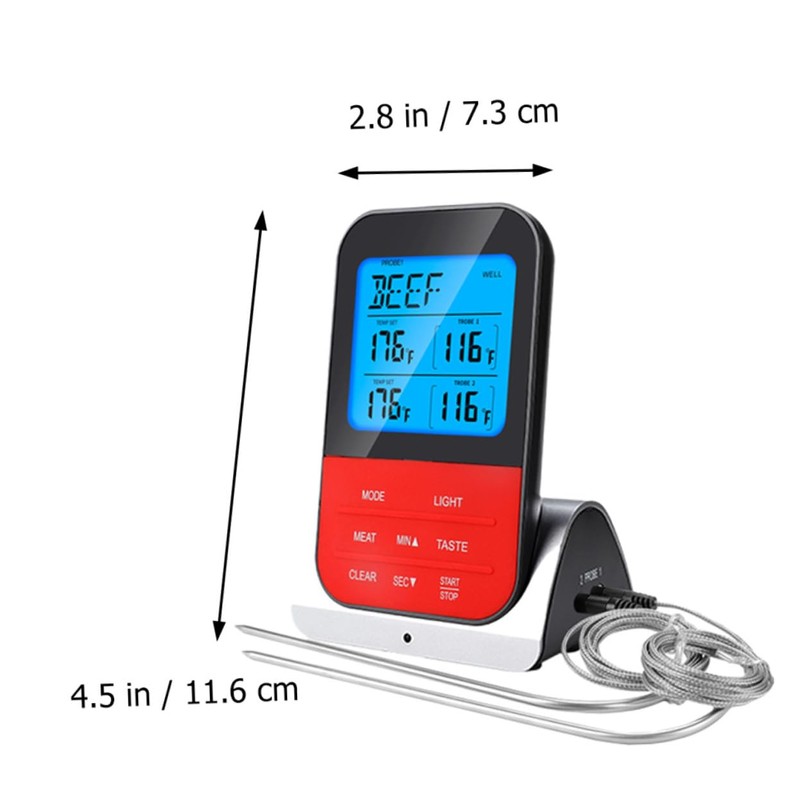 COLLBATH Wireless Kitchen Thermometer Dual Probes for Oven Grill Smoker