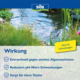 Söll 83159 SommerAlgenStop, 500 ml - Teichpflegemittel gegen starkes Algenwachstum im Sommer/extraschnelle Teichpflege gegen Schwebealgen Teichalgen Blaualgen