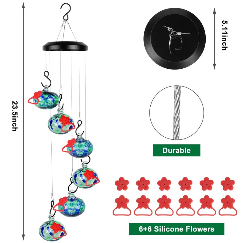 Headak Life Charming Wind Chimes Hummingbird feeders for Outdoors Hanging