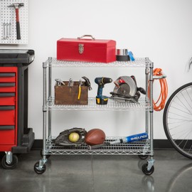 TRINITY EcoStorage 3-Tier NSF Chrome Cart