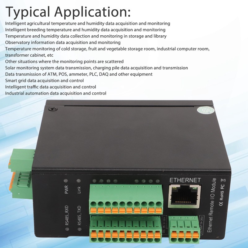 Multi Channel Switch Analog to Ethernet IO Module DC 9‑36V
