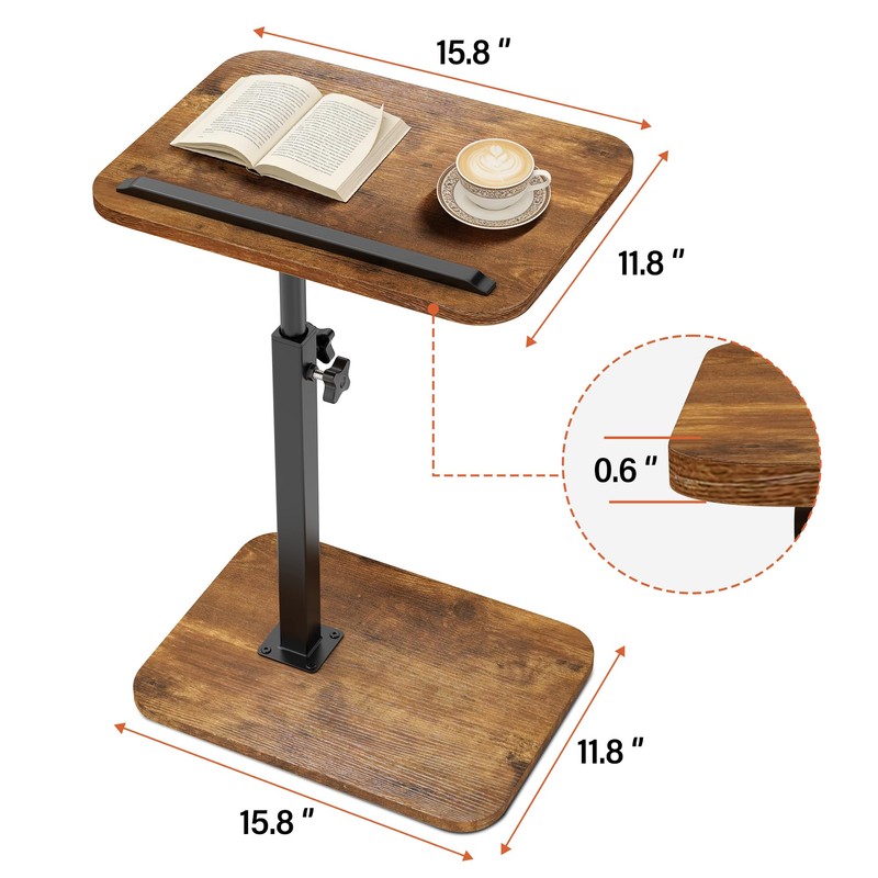 Relahous 360° Swivel TV Tray Table with 0-90° Tilt Top,